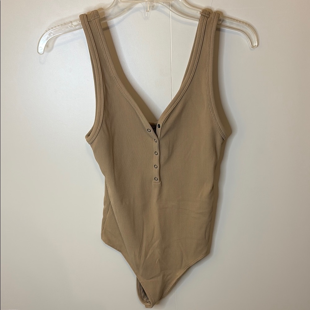Abercrombie & Fitch Camel Ribbed Top